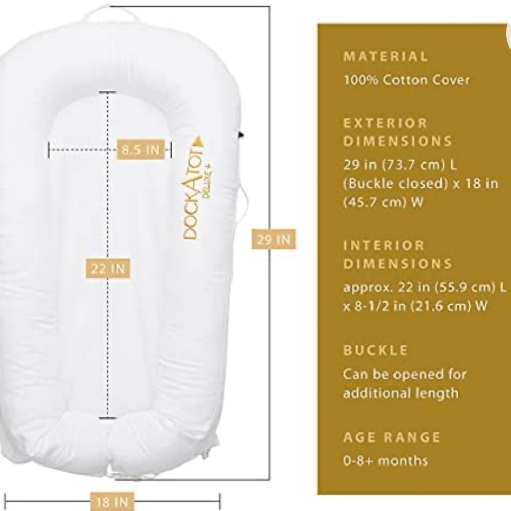 DockATot Deluxe+ White Infant Lounger - Picture 6 of 8